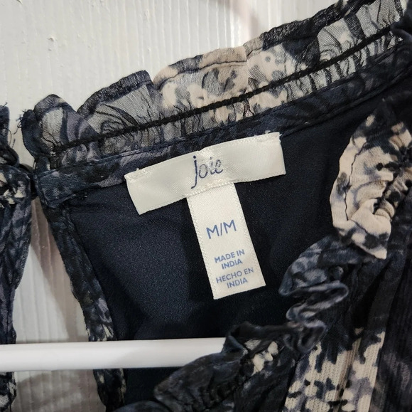 NWT Joie Thelen Baltic Blue sleeveless shift dress floral lace high neck medium - Picture 11 of 14